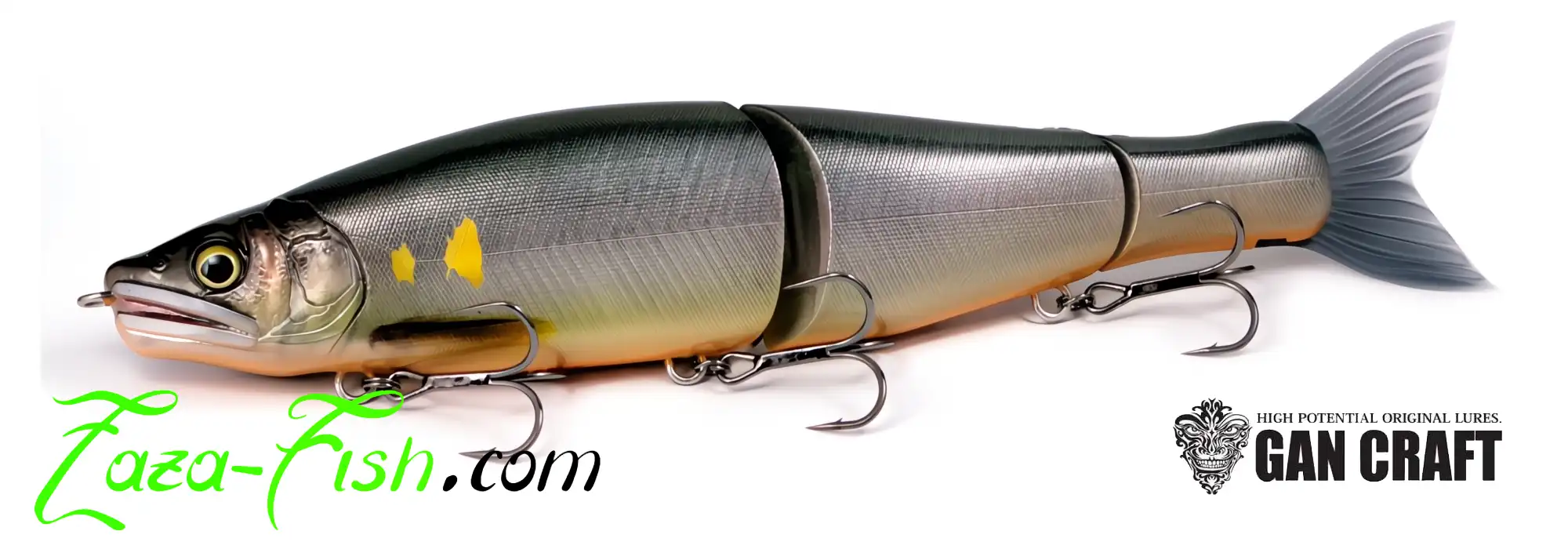 Swimbait articulé GAN CRAFT JOINTED CLAW 263 SHIFT en action de nage