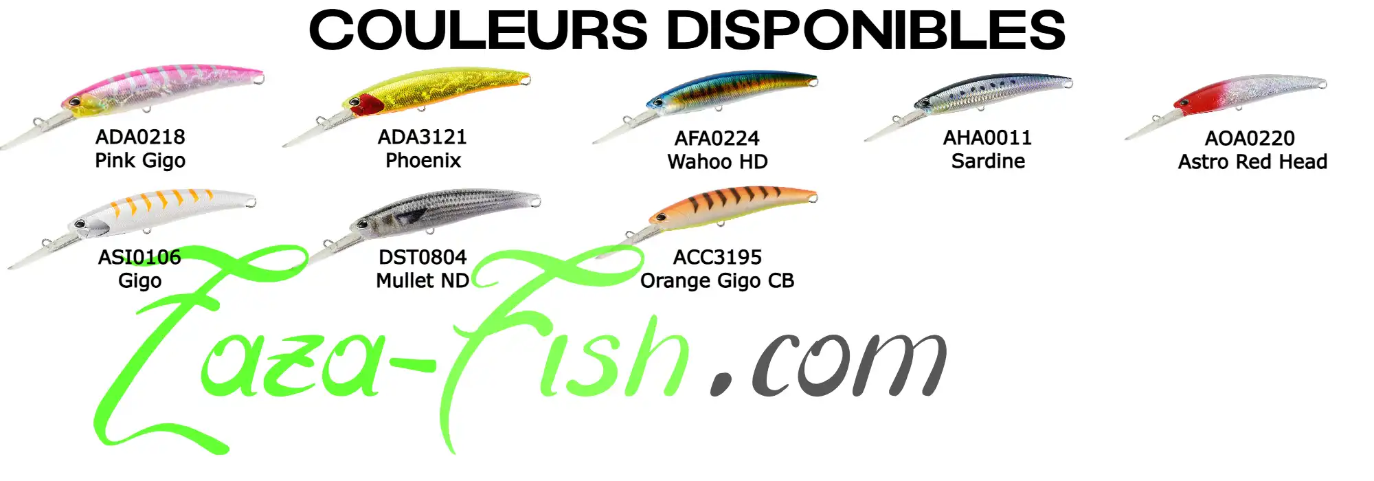 Coloris disponibles du DUO REALIS FANGBAIT 120DR SW