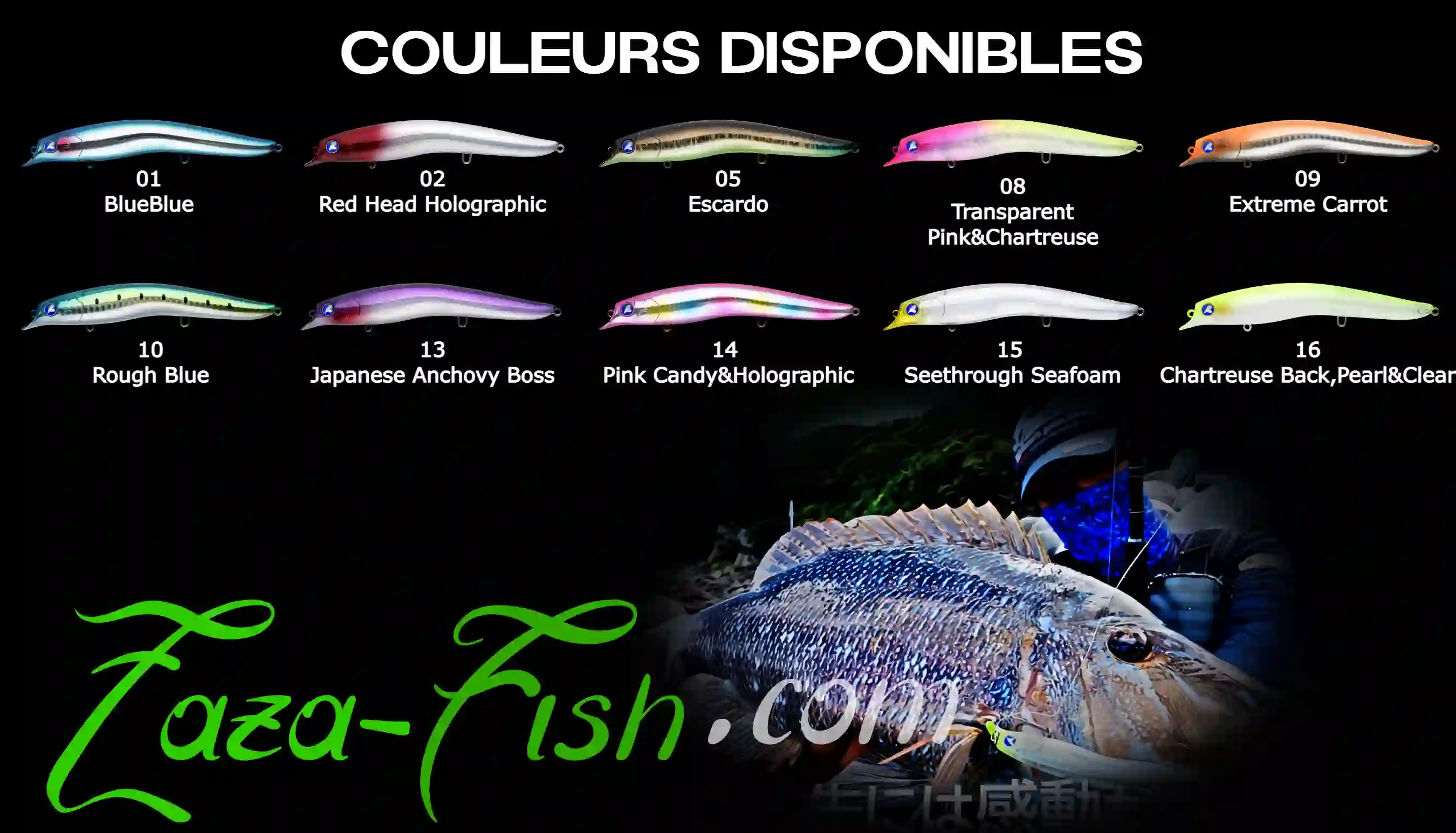 Gamme de coloris du SCARNASH 140F – 10 finitions BlueBlue attractives