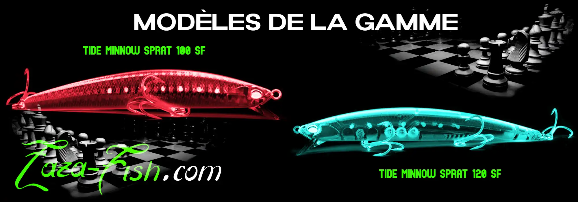 vue general TIDE MINNOW SPRAT 100SF et TIDE MINNOW SPRAT 120SF
