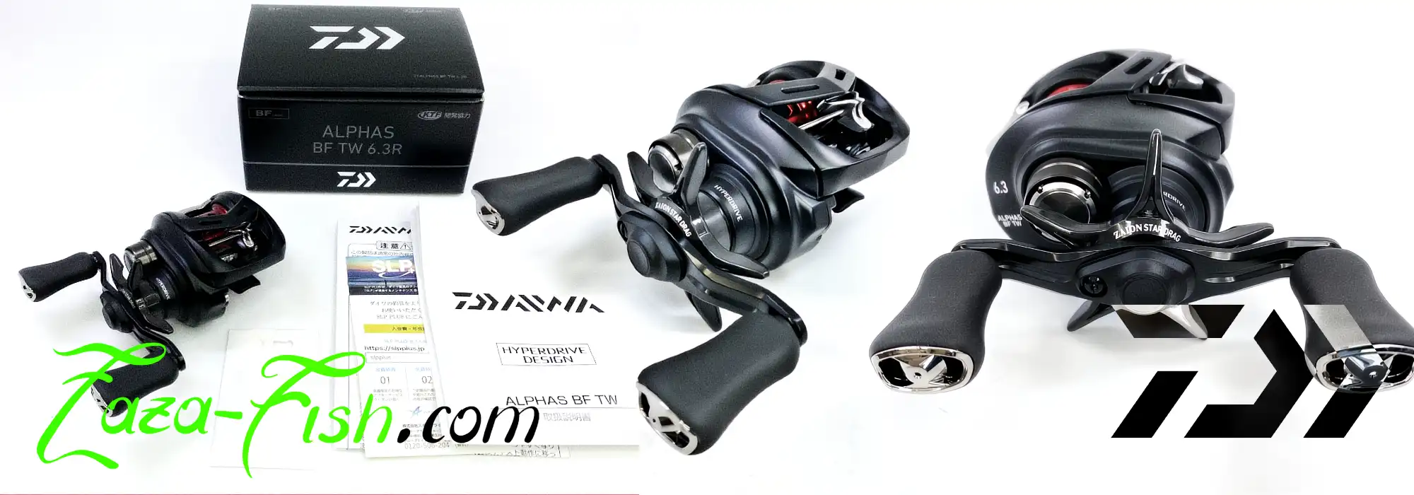 Moulinet bait finesse Daiwa 25 ALPHAS BF TW 6.3R RIGHT en vue principale, exclusivité Zaza-Fish