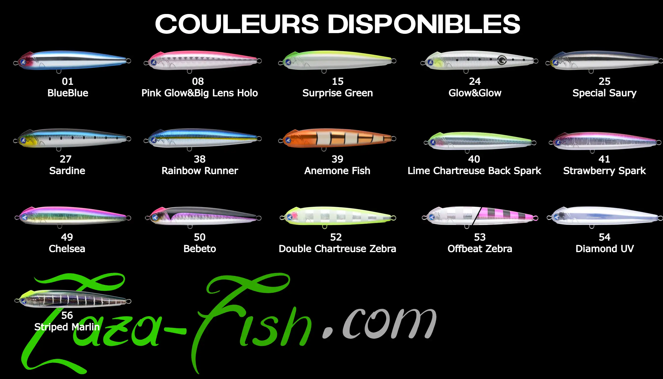 Gamme de coloris du BlueBlue SNECON 220S