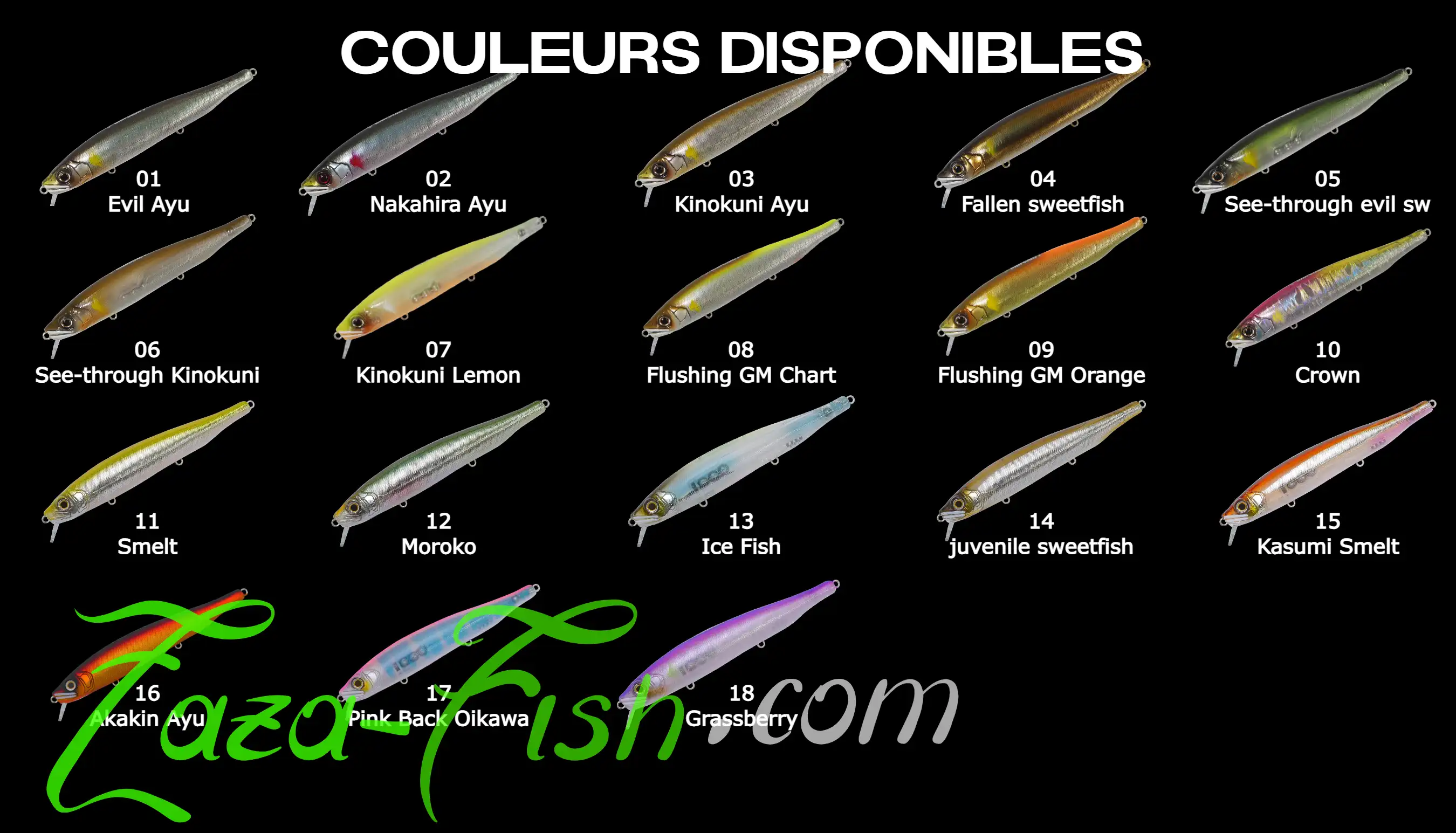 Coloris disponibles du GAN CRAFT 128 REST SL
