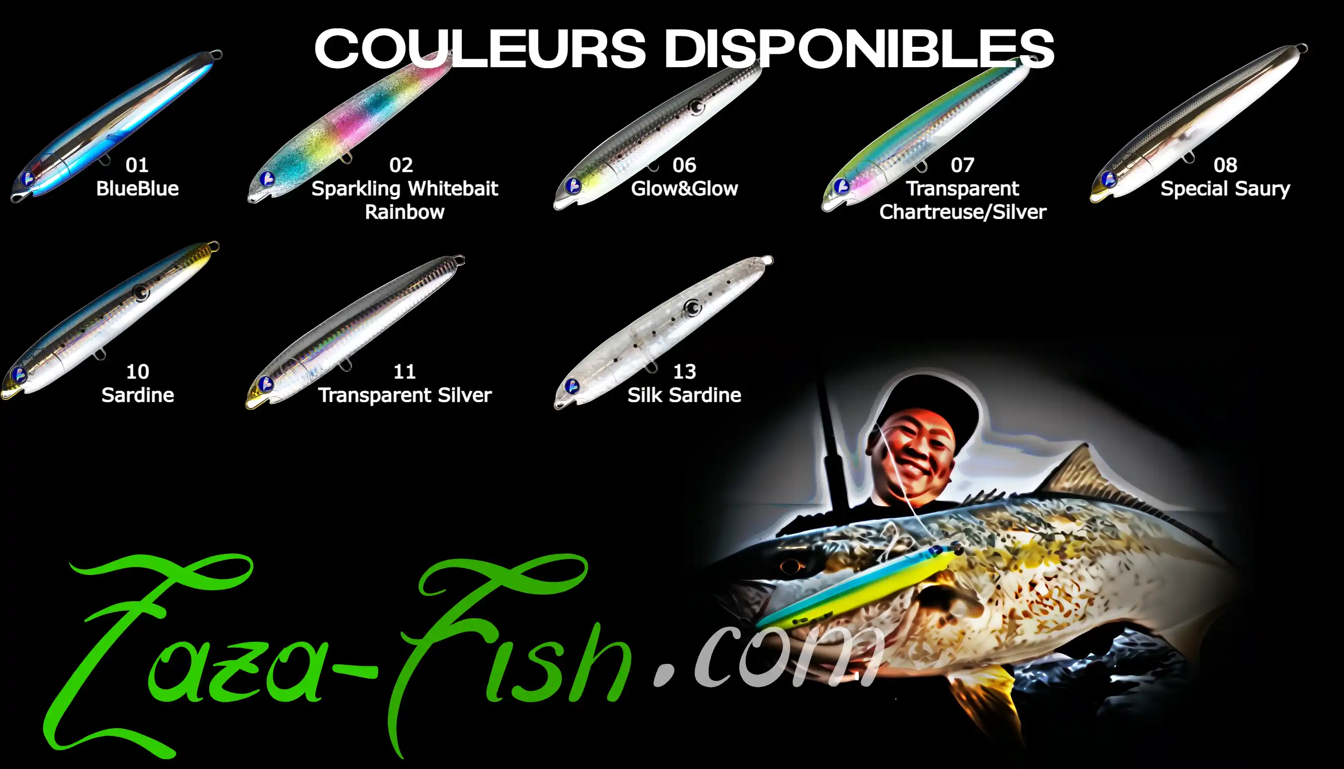 coloris les plus efficaces du GACHIPEN 160 pour différentes conditions de pêche