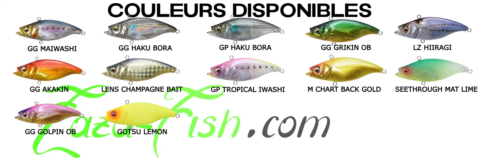 Sélection des coloris du Megabass CUTVIB 55 HEAVY WEIGHT recommandée par Zaza-Fish