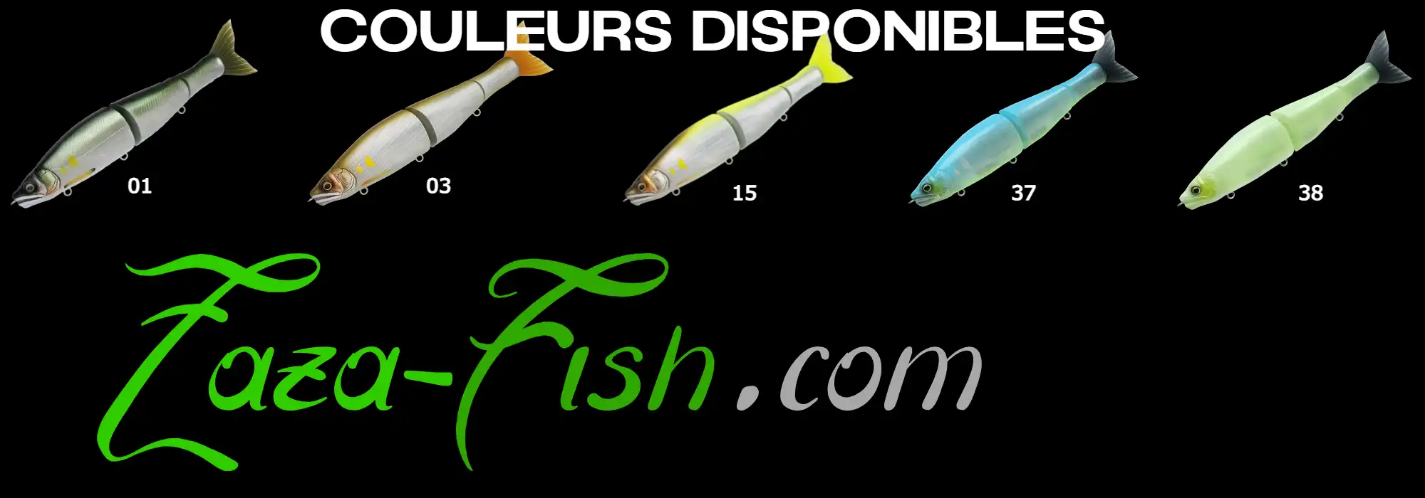 Coloris disponibles du GAN CRAFT JOINTED CLAW 263 SHIFT
