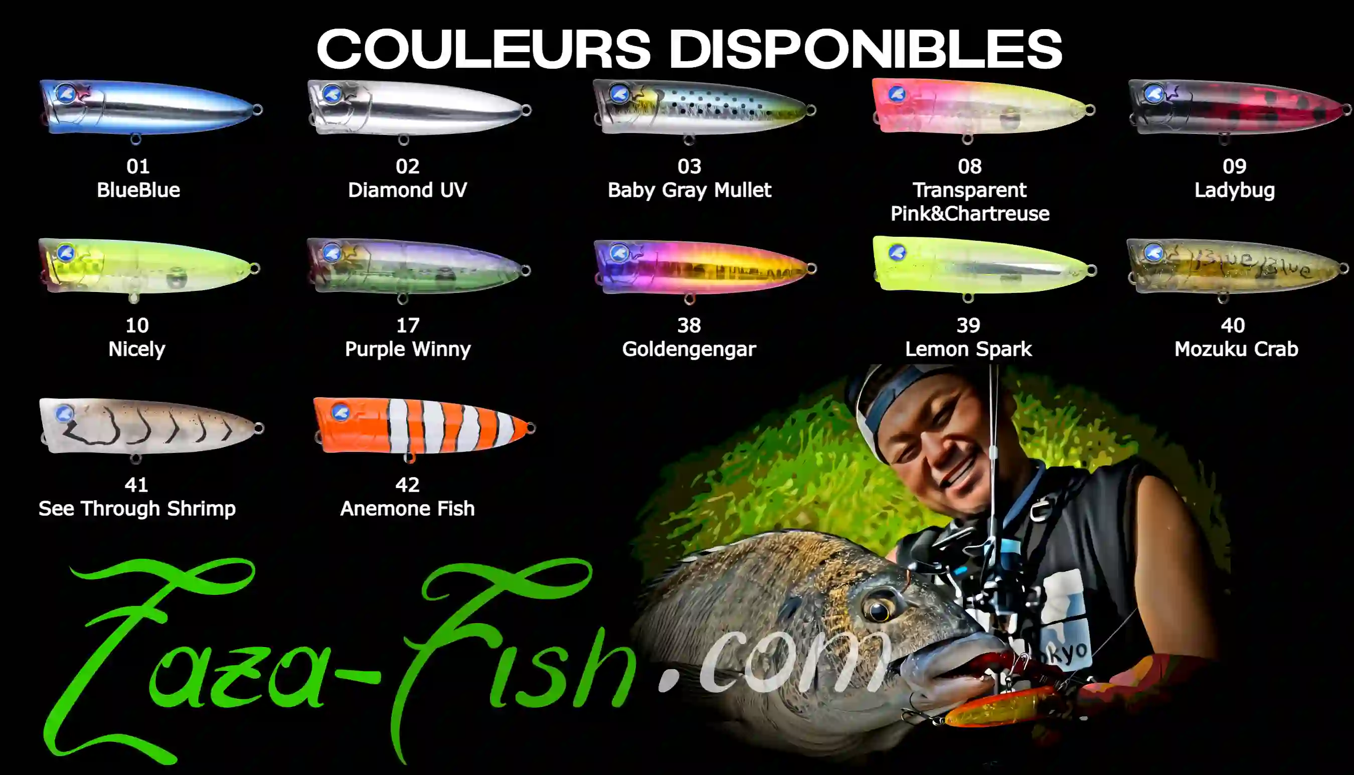 Les 12 coloris disponibles du GACHIPOP 60 BlueBlue adaptés à toutes conditions