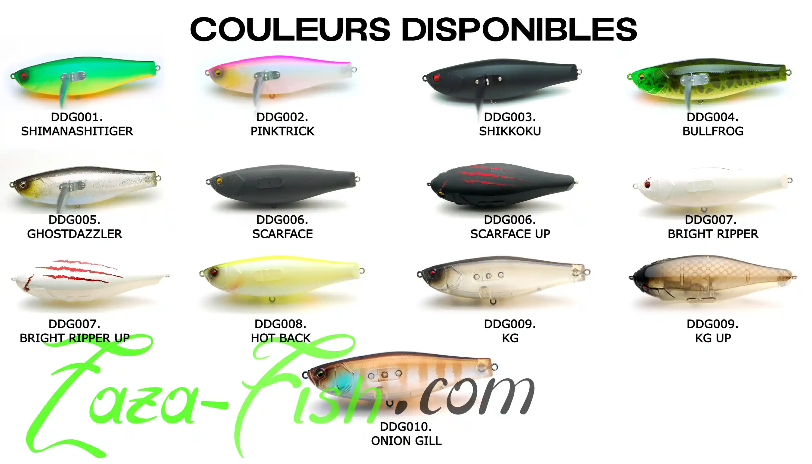 Les coloris DEKA DODGE sélectionnés par Zazafish pour les conditions de pêche européennes