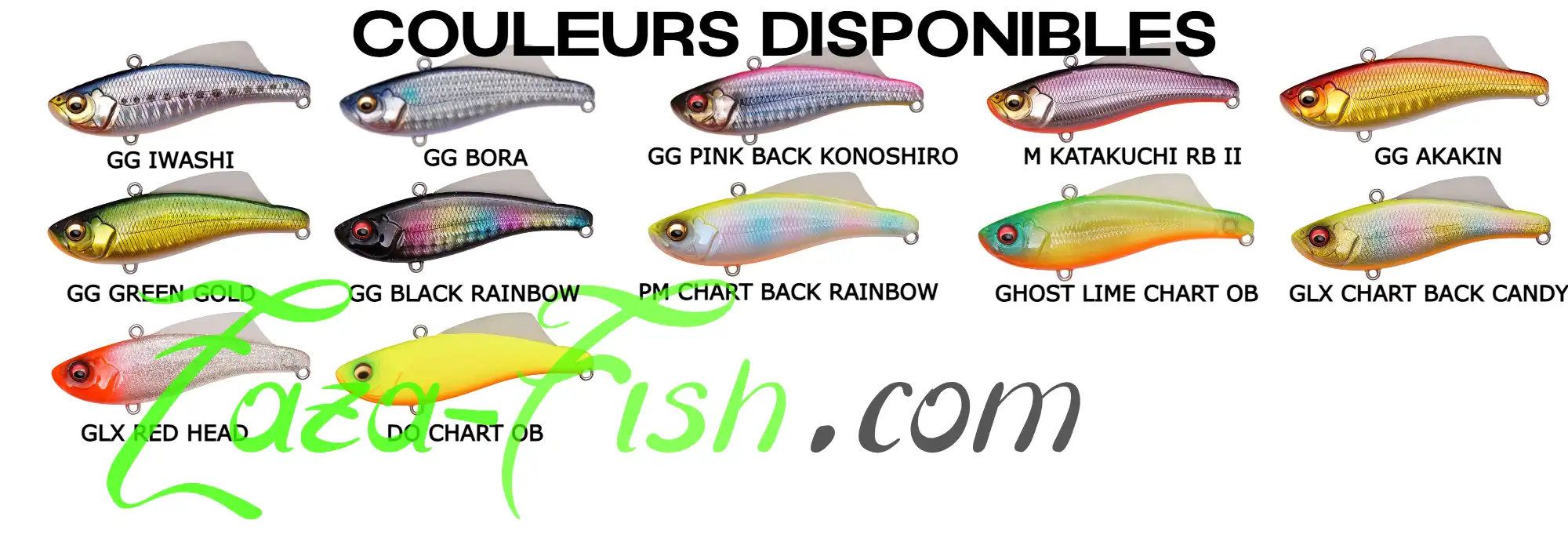 Coloris du Megabass BIRAN 70 – sélection spéciale mer et poissons de roche