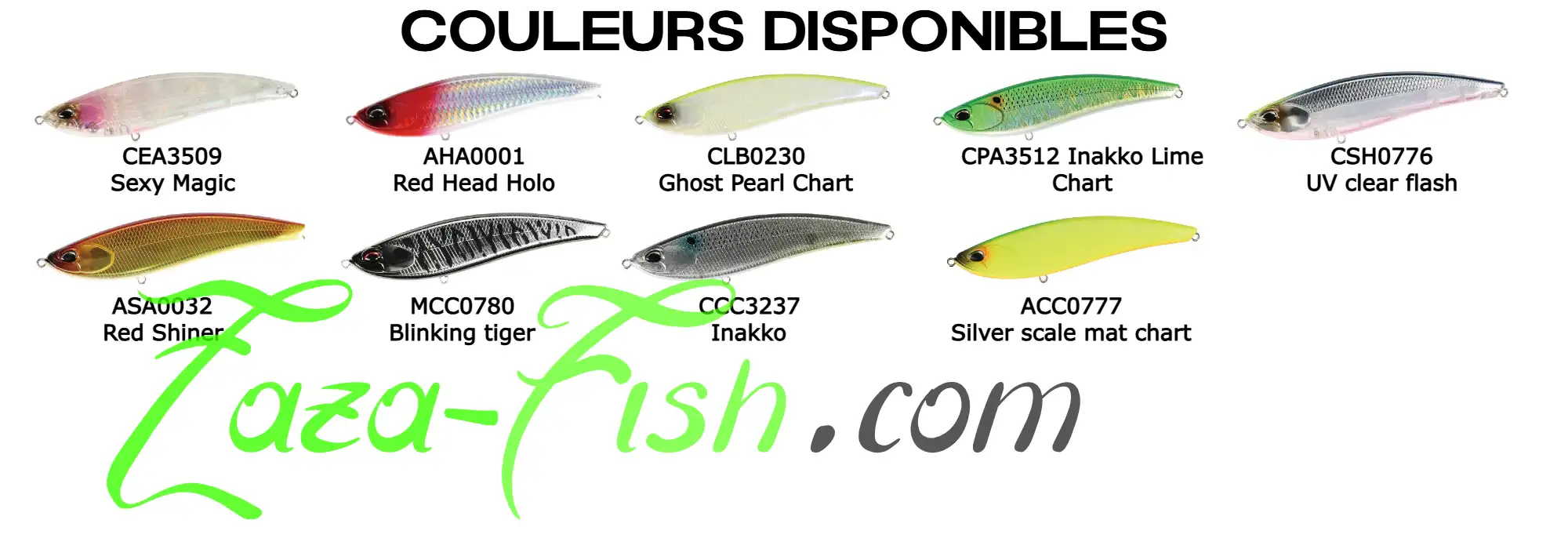 Coloris disponibles du DUO Bay RUF BULK 125F pour la pêche en mer