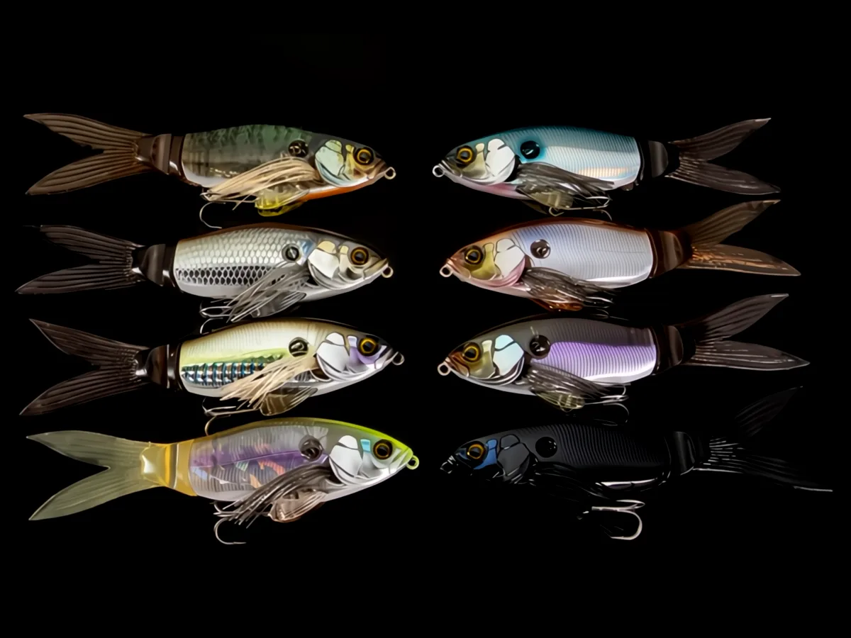 Coloris disponibles Slick Bait 120mm – échantillon des coloris topwater 2025