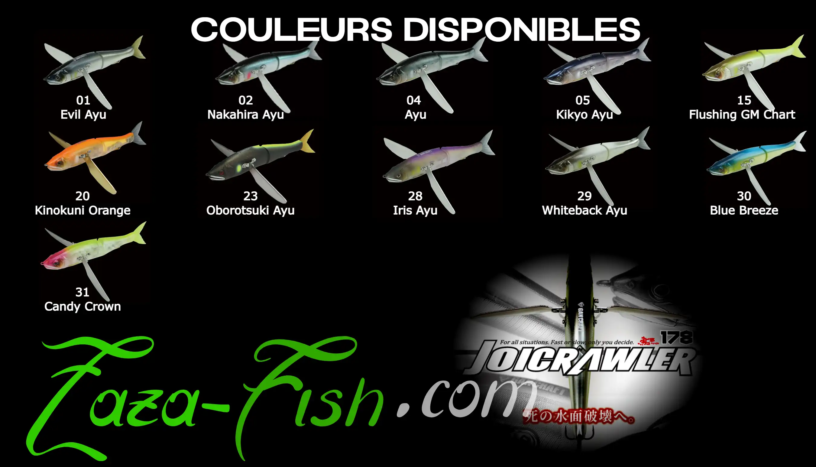 Coloris disponibles du GAN CRAFT JOICRAWLER 178