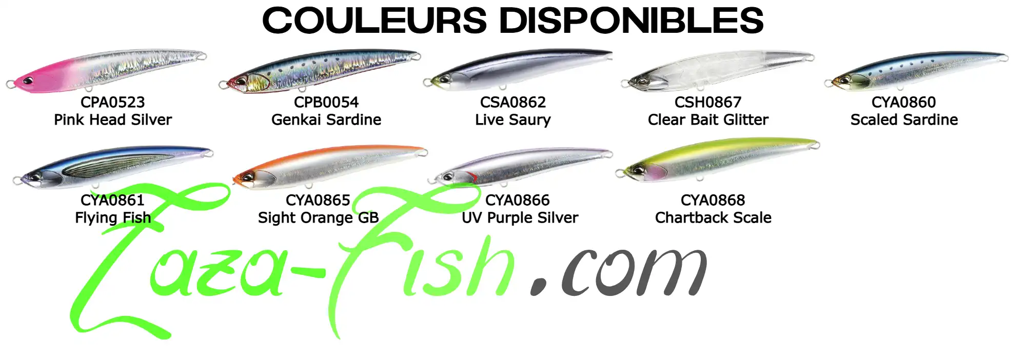 Coloris du DUO ROUGH TRAIL FUMBLE 230F pour la pêche en mer