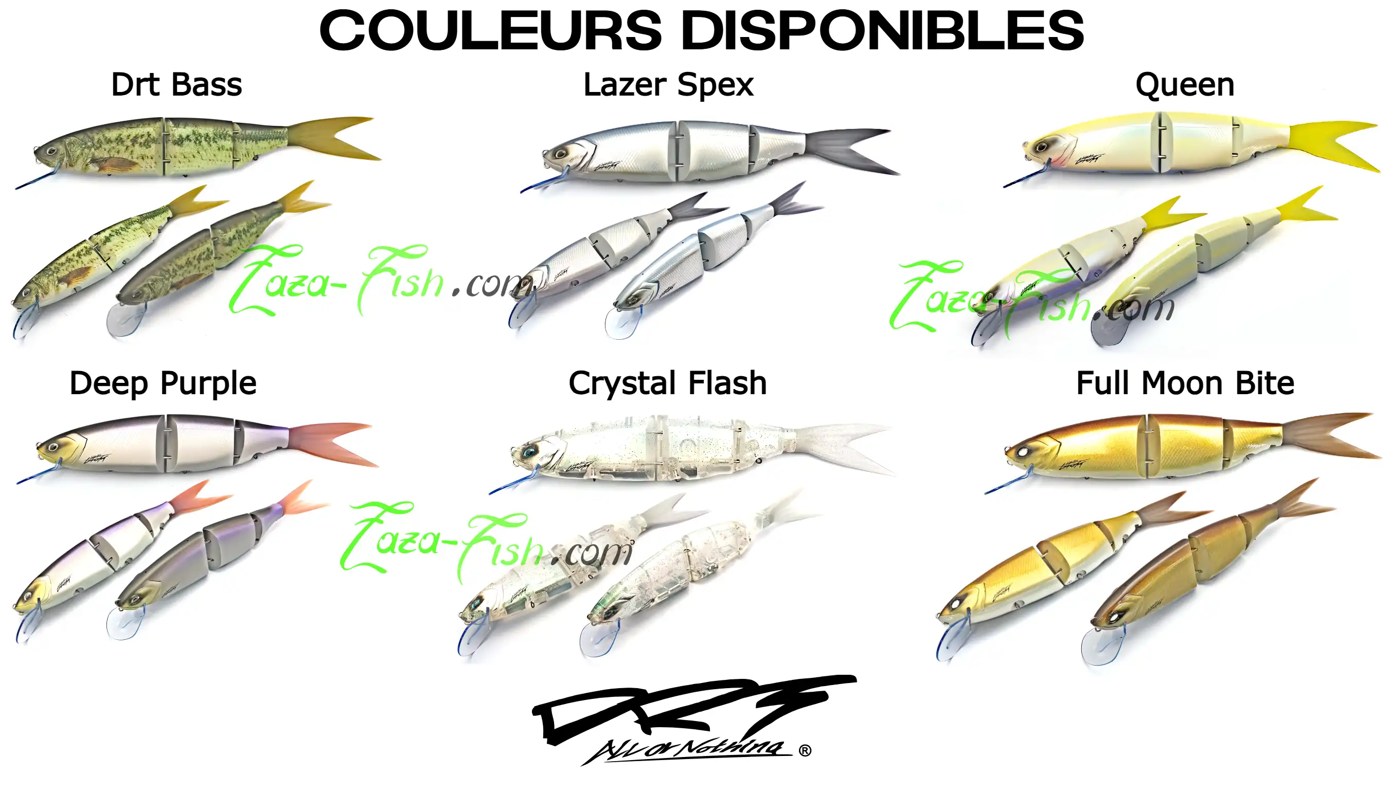 Gamme complète des coloris disponibles pour le DRT KLASH GHOST, adaptés à différentes conditions de