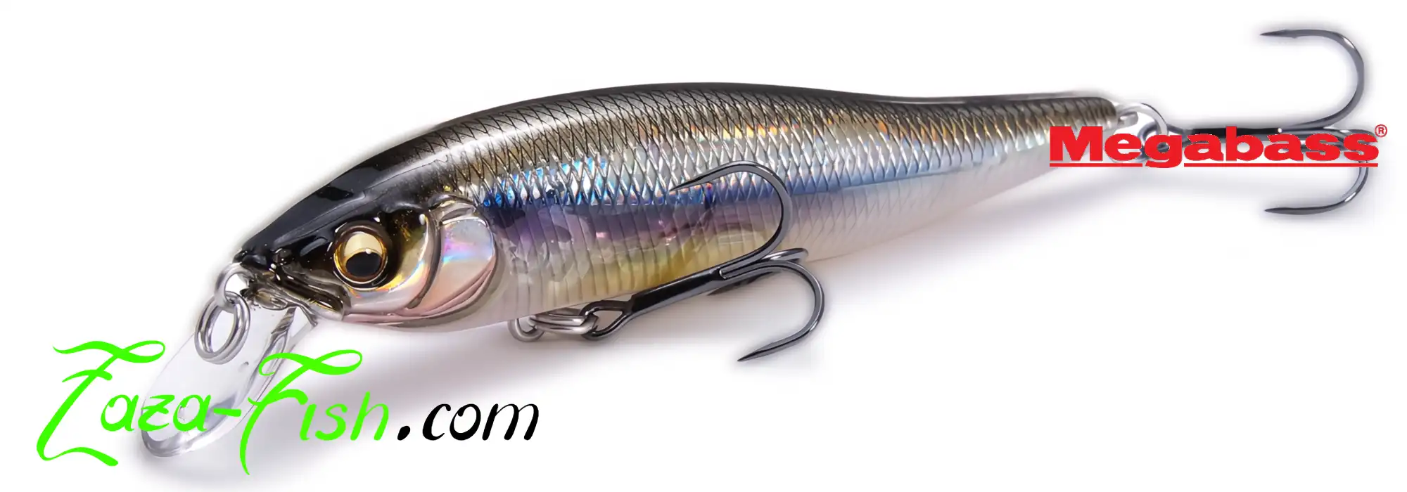 Vue générale du Megabass X-NANAHAN, un jerkbait minnow ultra-performant pour eau douce