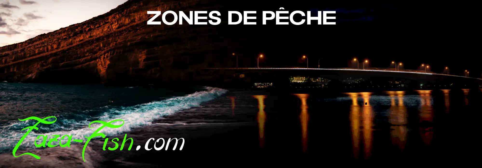 Zones de pêche idéales : plages, estuaires, ports