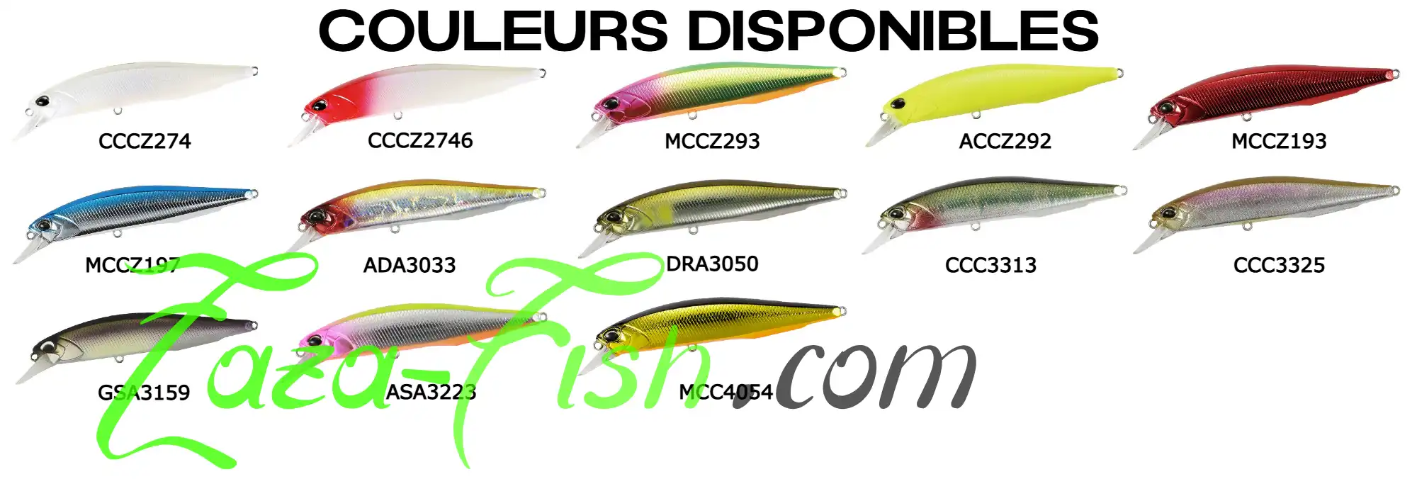 Palette des coloris du DUO REALIS JERKBAIT 120F