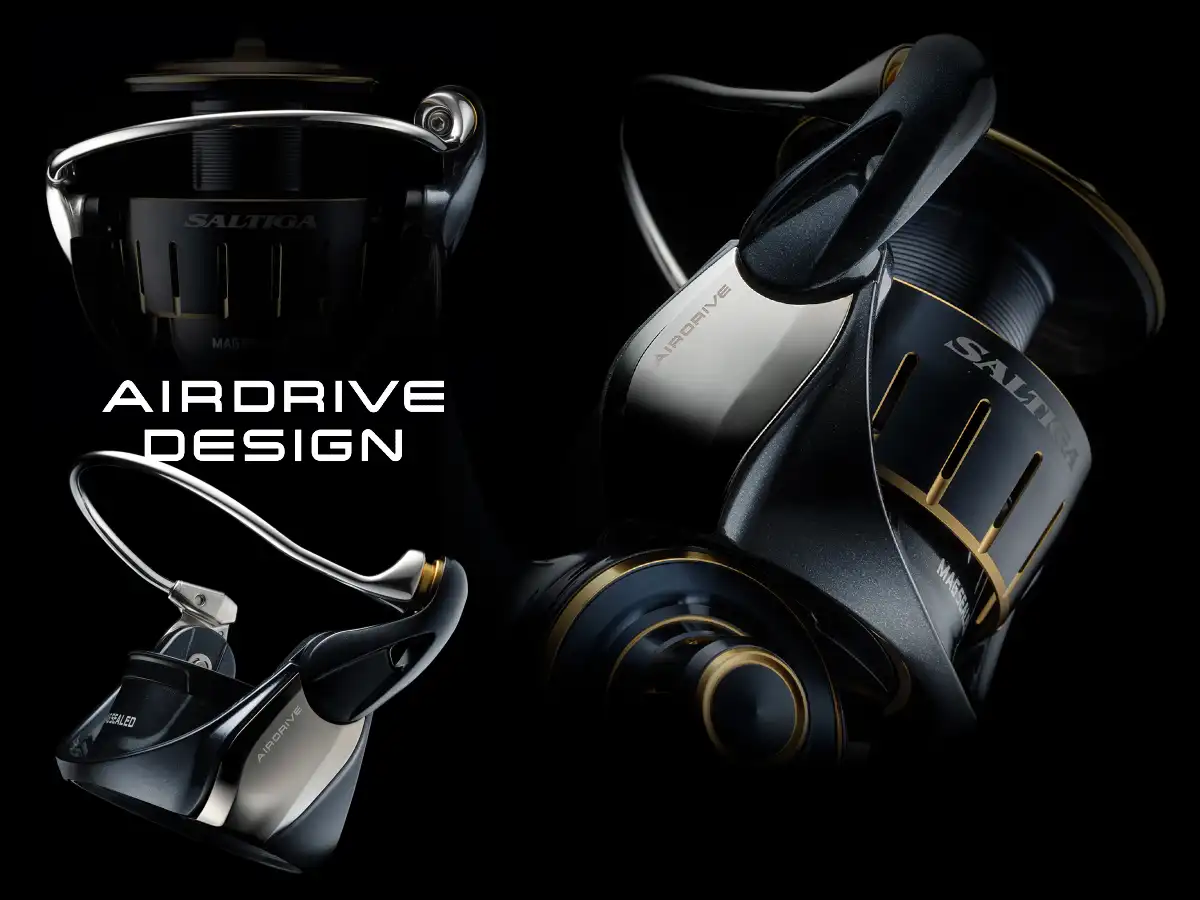 daiwa saltiga 23 doté de la technologie AIRDRIVE DESIGN avec rotor, anse, bobine et axe légers