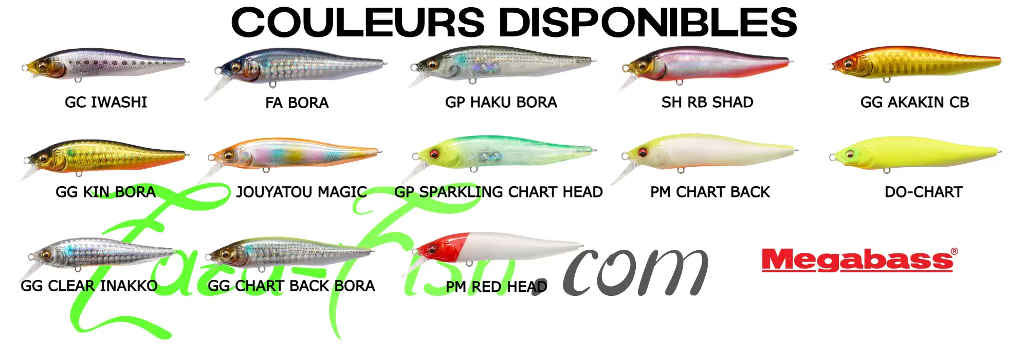 Sélection des coloris du Megabass X-NANAHAN SW pour la mer et l’eau douce