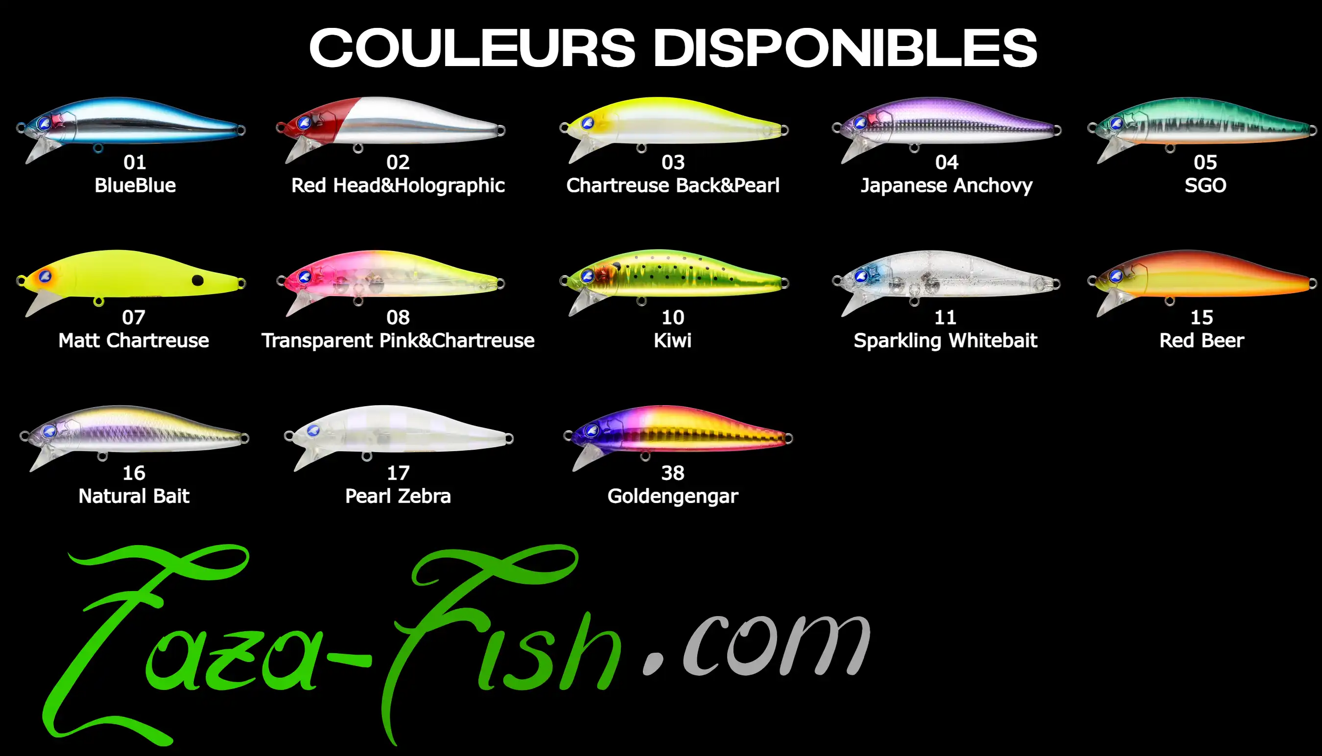 Présentation des 14 coloris disponibles pour le ZEPPER 80S