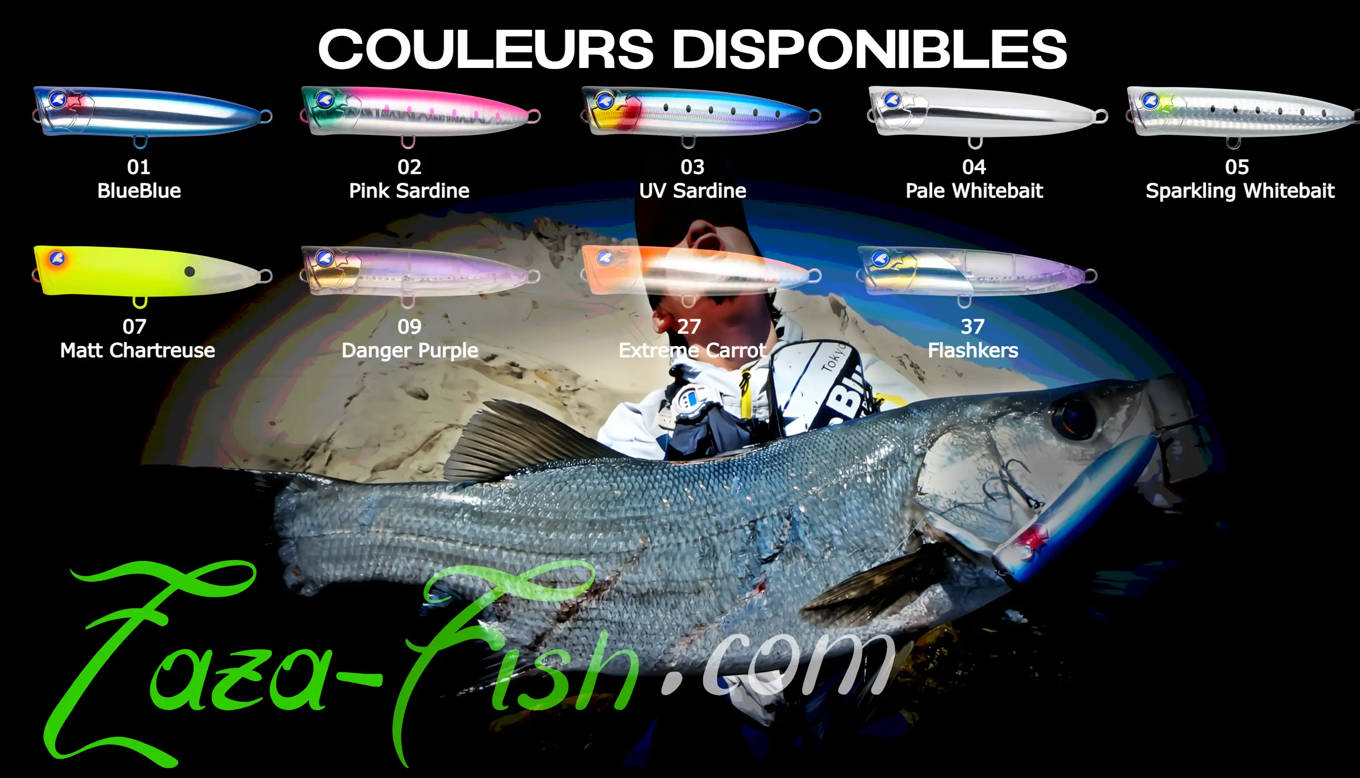 Les 9 coloris du GACHIPOP 100 BlueBlue adaptés à toutes les situations