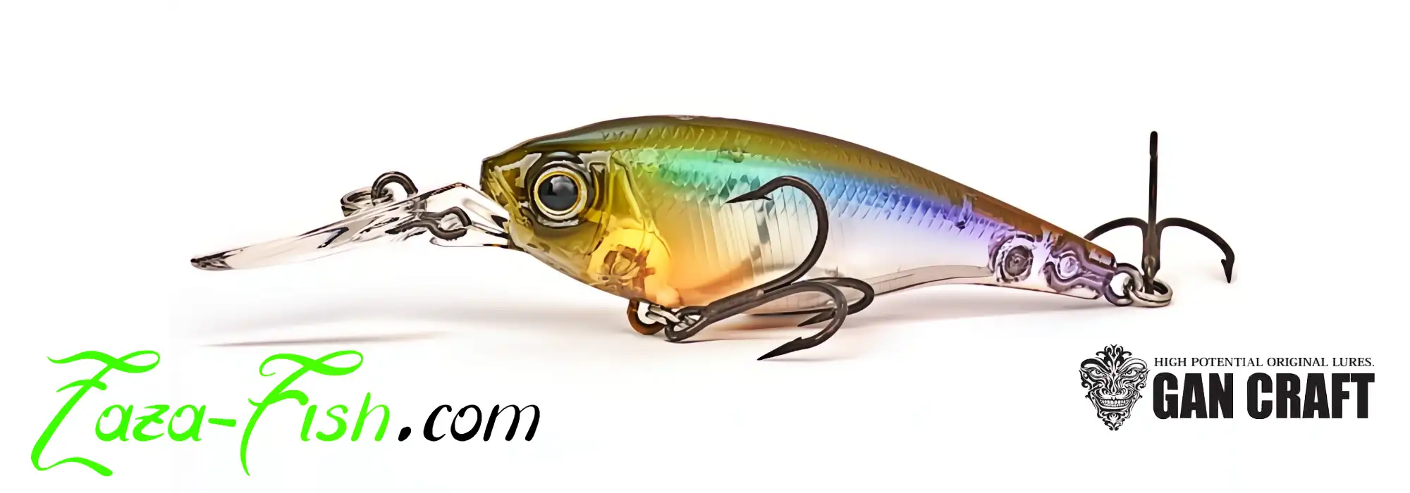 Leurre crankbait shad GAN CRAFT AYRTON 63 MR, flottabilité tête haute, vibrations puissantes