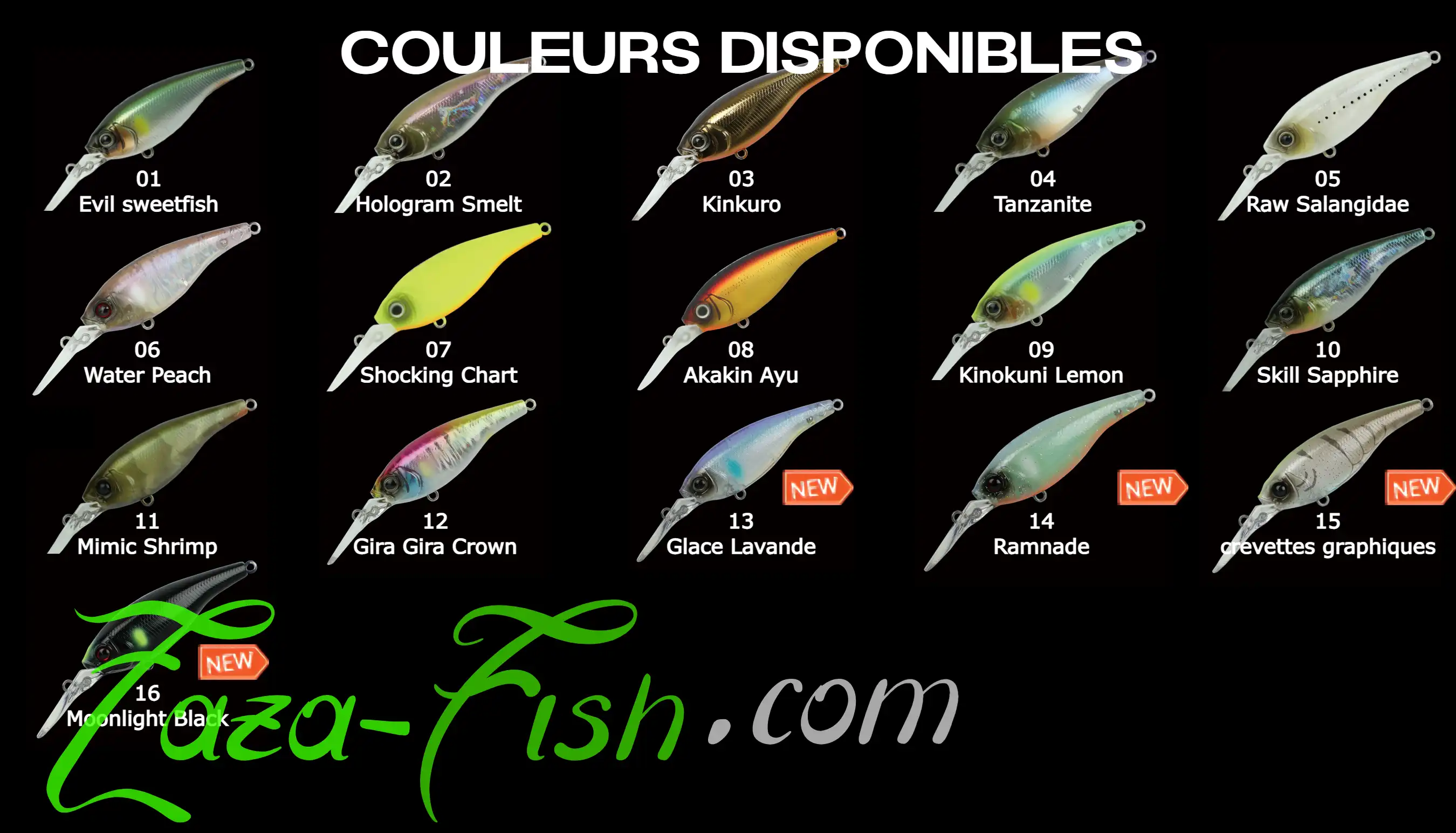 Gamme de coloris disponibles pour le GAN CRAFT AYRTON 63 MR