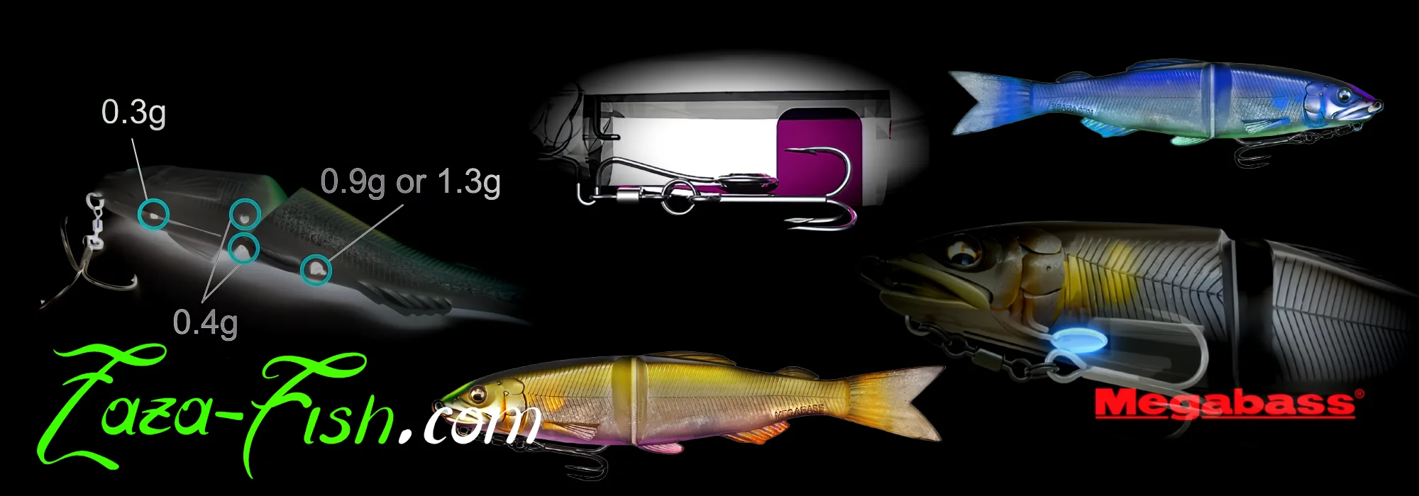 Gamme coloris Megabass Magdraft Ayu Twitcher Perch Rainbow Trout Ghost Chart