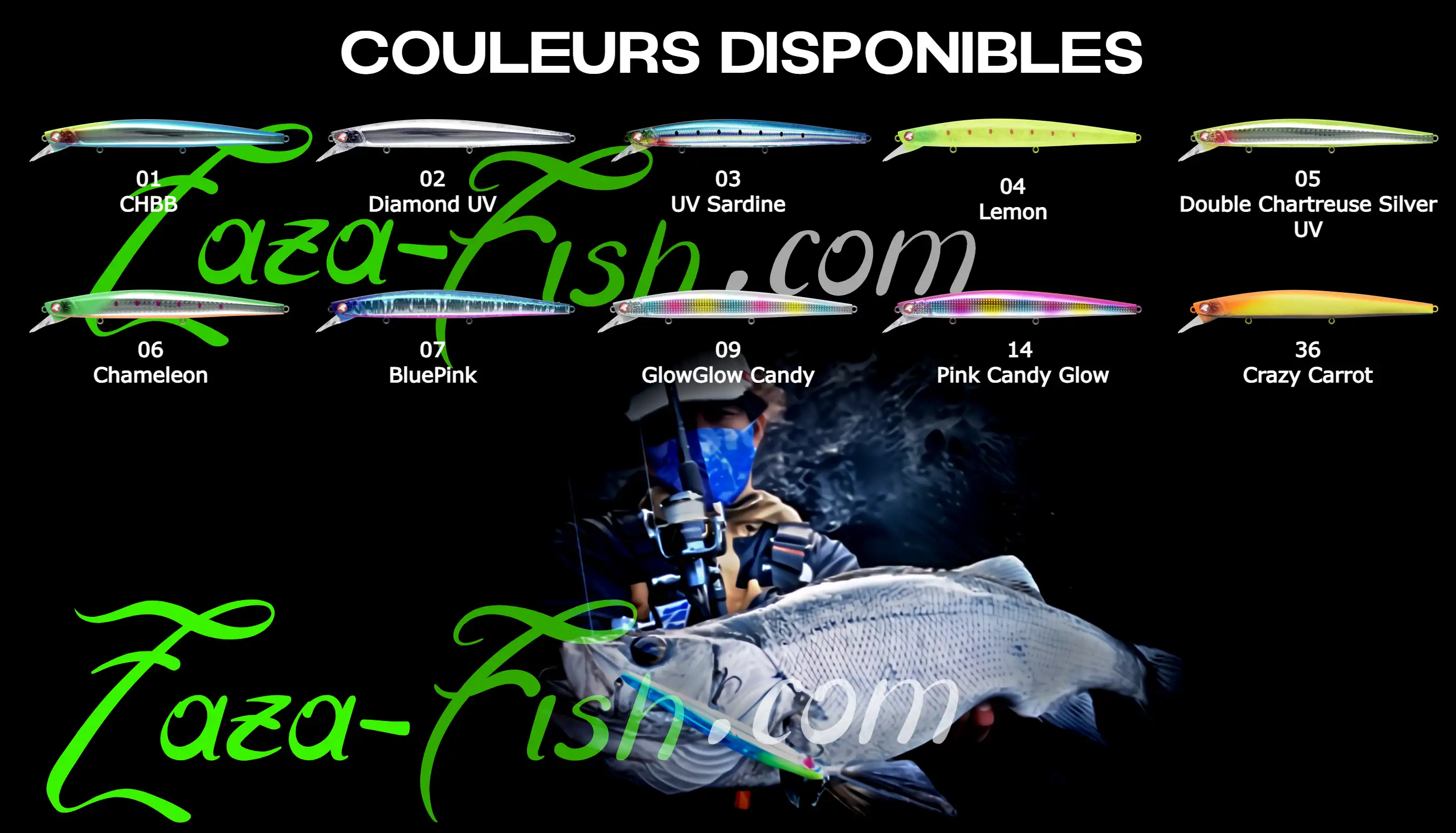 Coloris disponibles pour le Blooowin 140J – Gamme de couleurs puissantes
