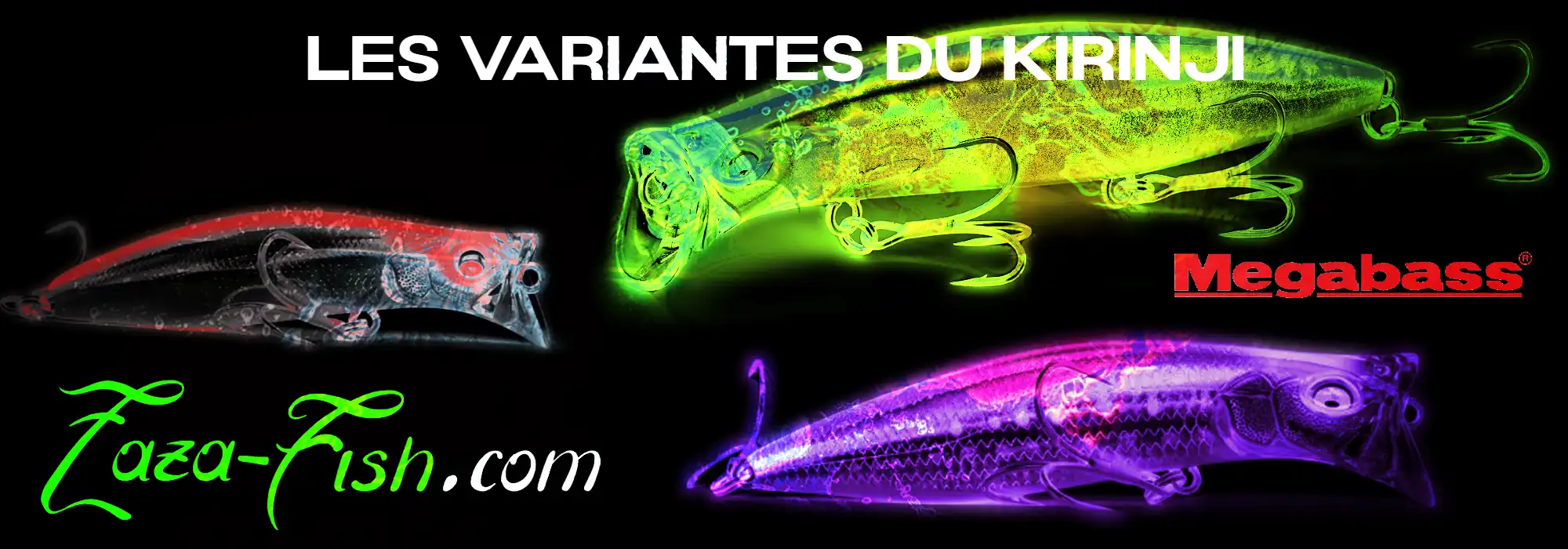 variantes du Megabass KIRINJI : KIRINJI 70, KIRINJI 90, et KIRINJI 120, pour différents pêche