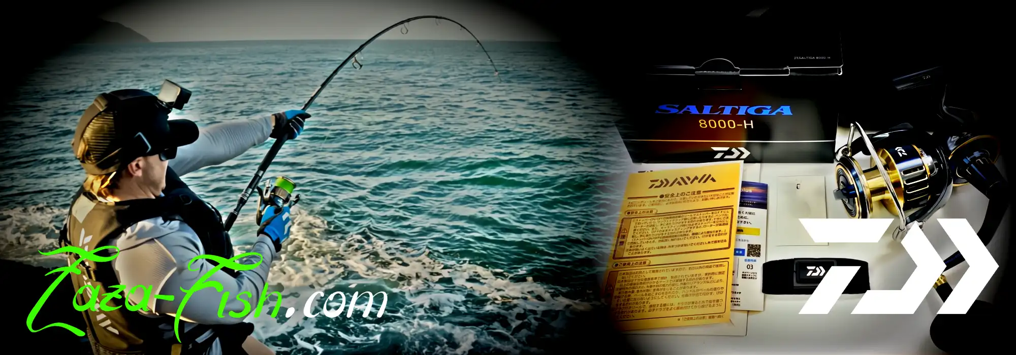Image du moulinet Daiwa Saltiga 2025 modèle 8000-H en action, accentuant sa vitesse de récupération