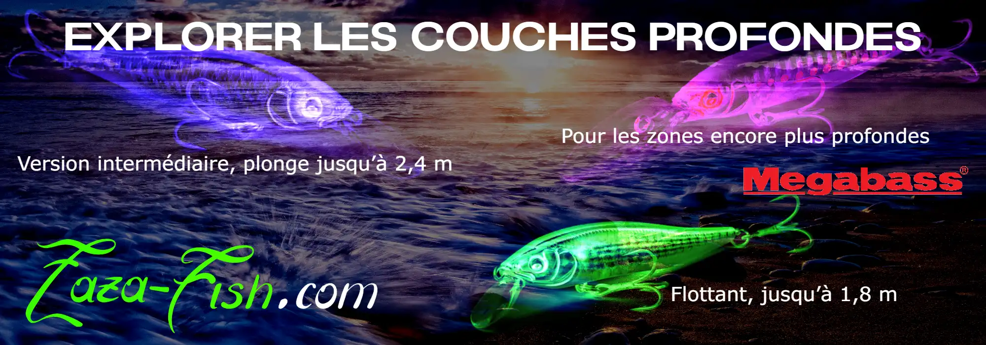 Comparatif des profondeurs de nage des modèles X-NANAHAN SW, +1 SW et +2 SW