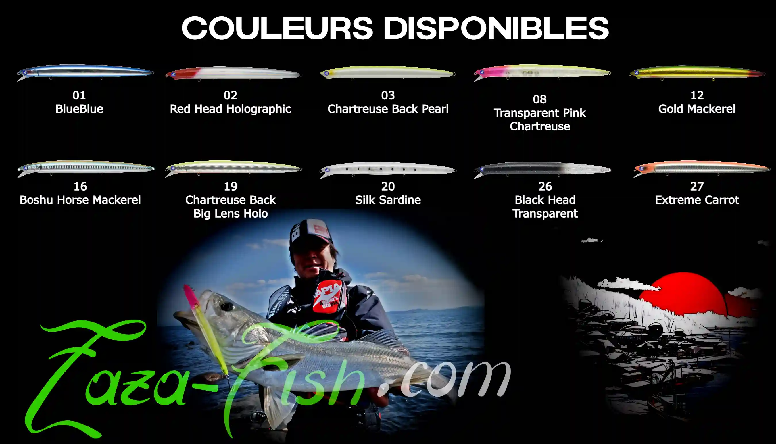 Coloris disponibles pour le Blooowin 165F Slim – 12 finitions BlueBlue