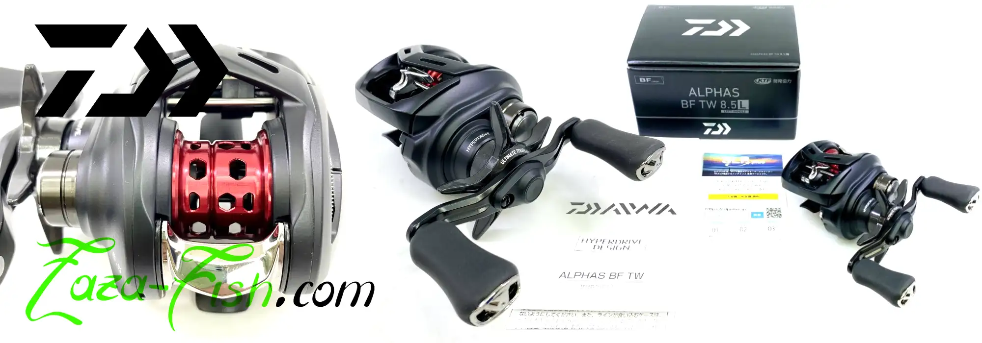 Vue principale du moulinet DAIWA 25 ALPHAS BF TW 8.5L LEFT – modèle casting gaucher