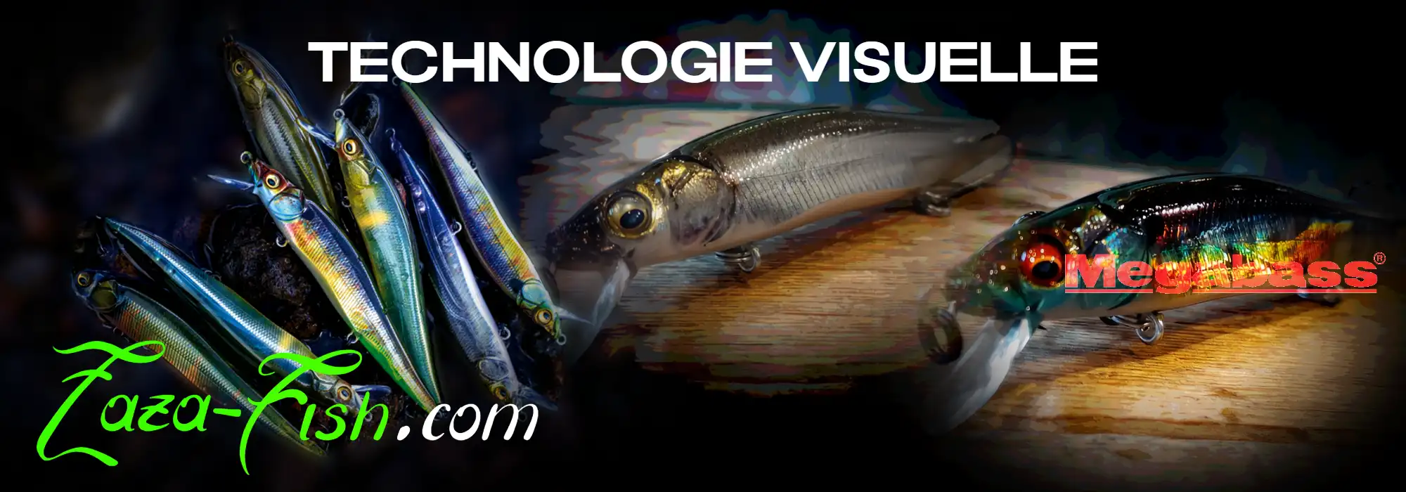 Vue détaillée du Megabass Vision Fine Art Finish JR et de son effet de reflets lumineux