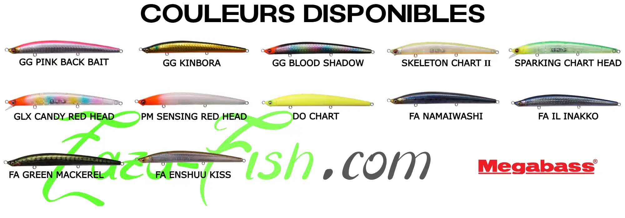 Sélection des coloris les plus efficaces du Megabass Cookai SLIM 140 pour la pêche nocturne
