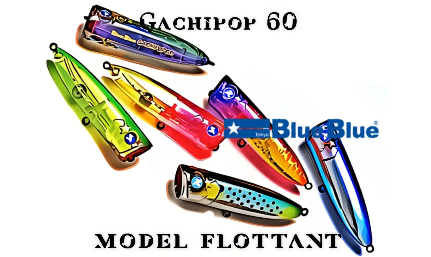 GACHIPOP 60 : POPPER TOPWATER BLUEBLUE